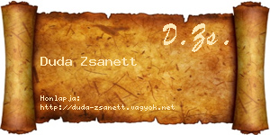 Duda Zsanett névjegykártya